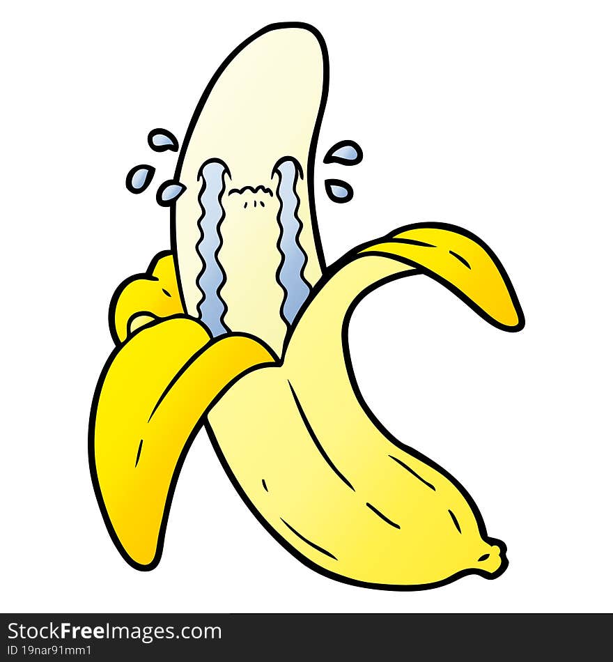 cartoon crying banana. cartoon crying banana