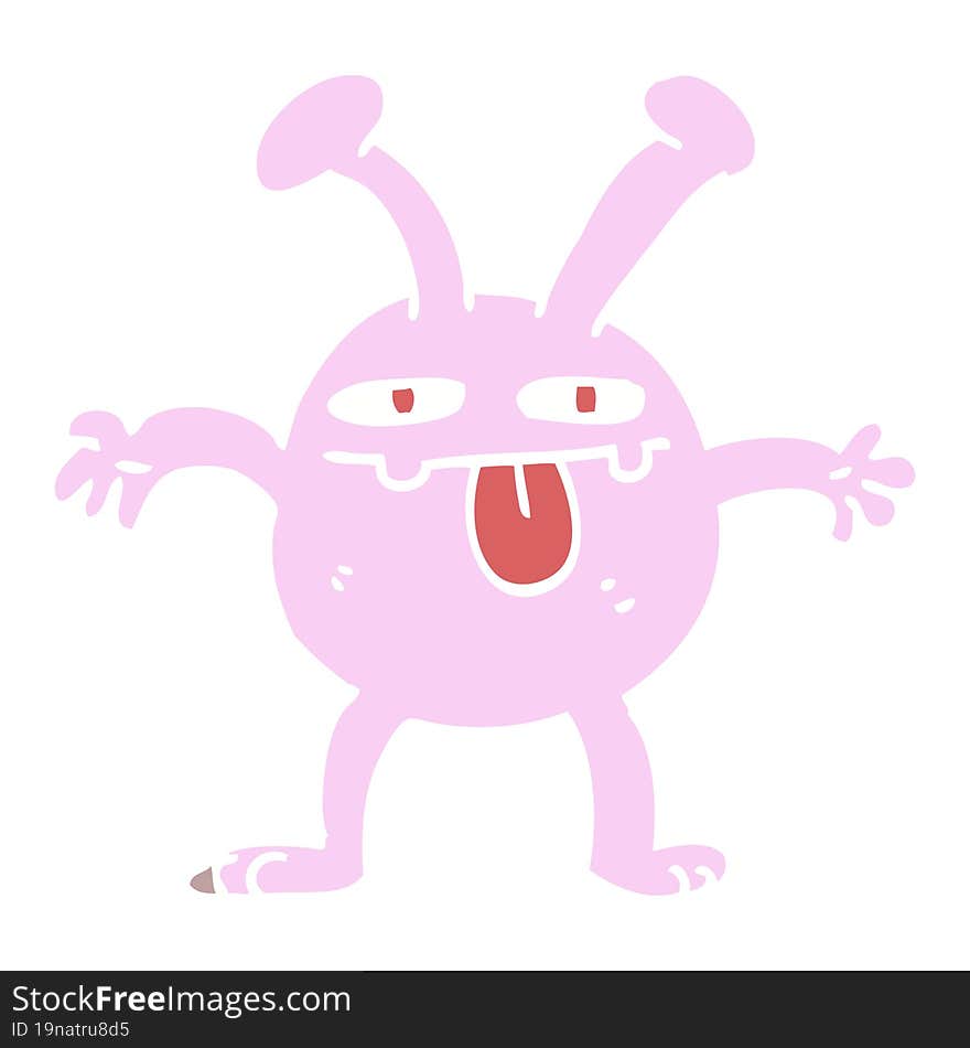 flat color illustration cartoon monster