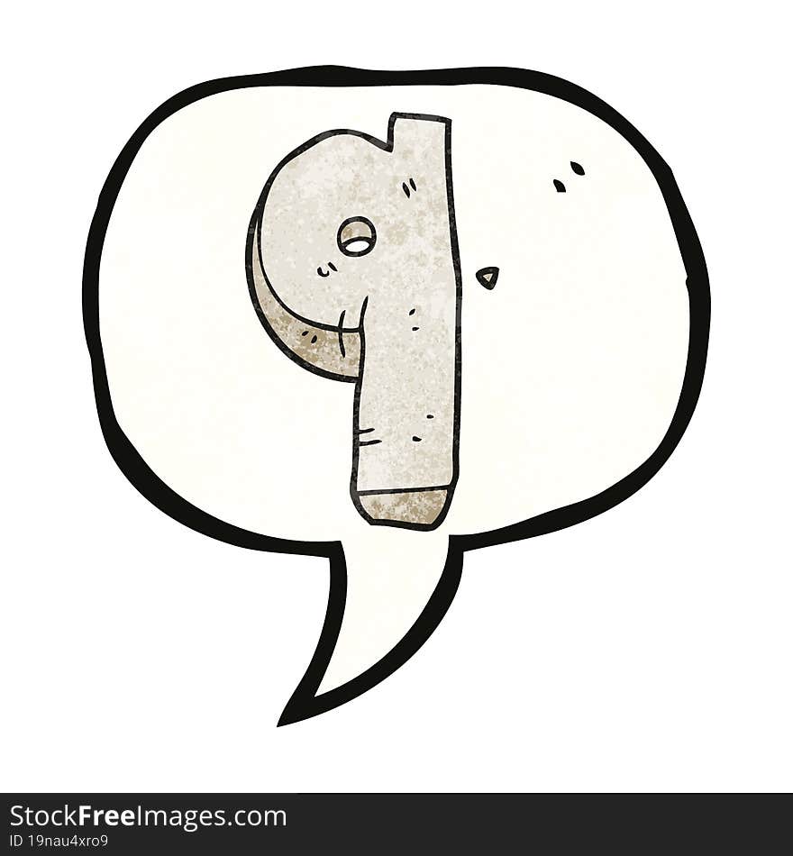 speech bubble textured cartoon stone number nine