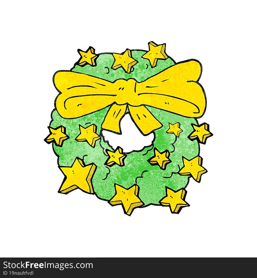 textured cartoon christmas wreath