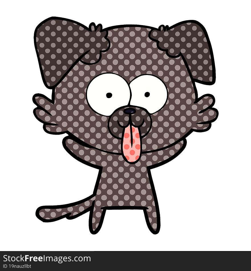 cartoon dog with tongue sticking out. cartoon dog with tongue sticking out