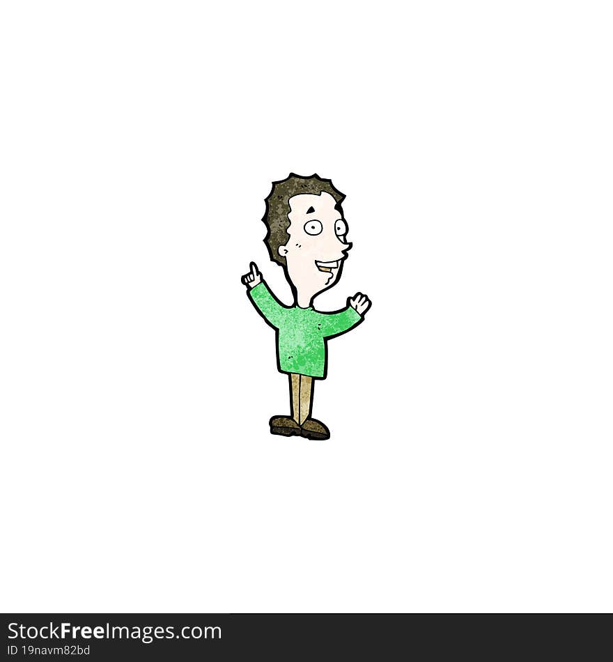 cartoon excited man