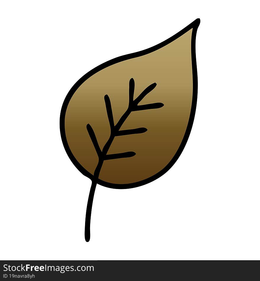 gradient shaded cartoon autumn leaf