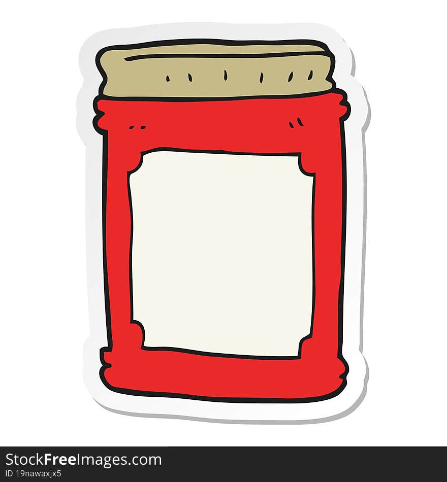 sticker of a cartoon jam jar