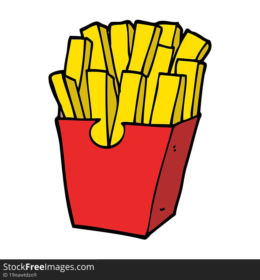 Cartoon Doodle Takeout Fries