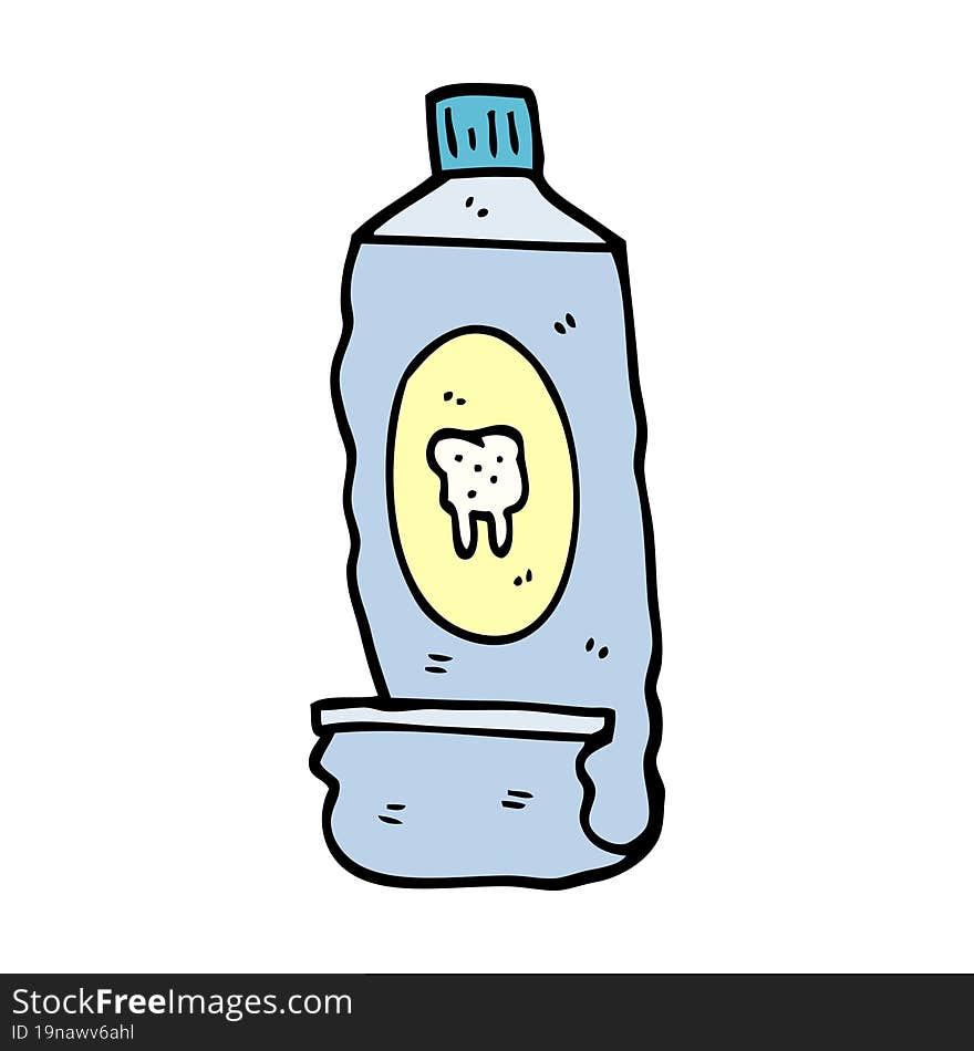 Hand Drawn Doodle Style Cartoon Toothpaste