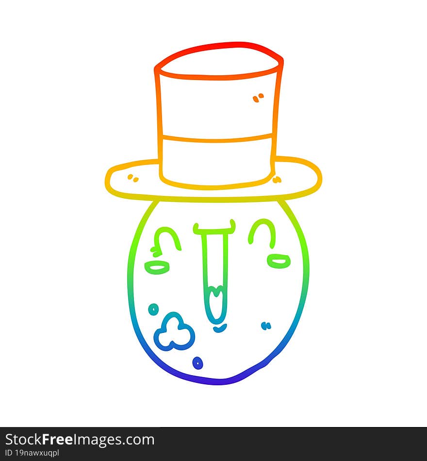 Rainbow Gradient Line Drawing Cartoon Posh Egg