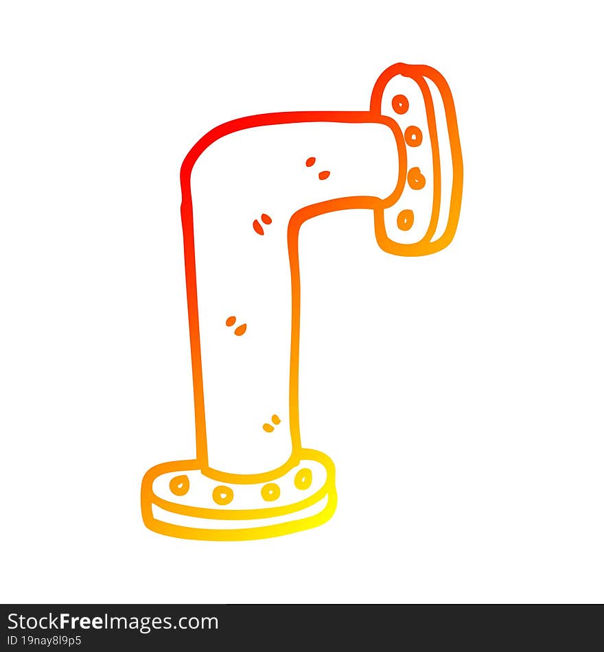 Warm Gradient Line Drawing Cartoon Water Pipe