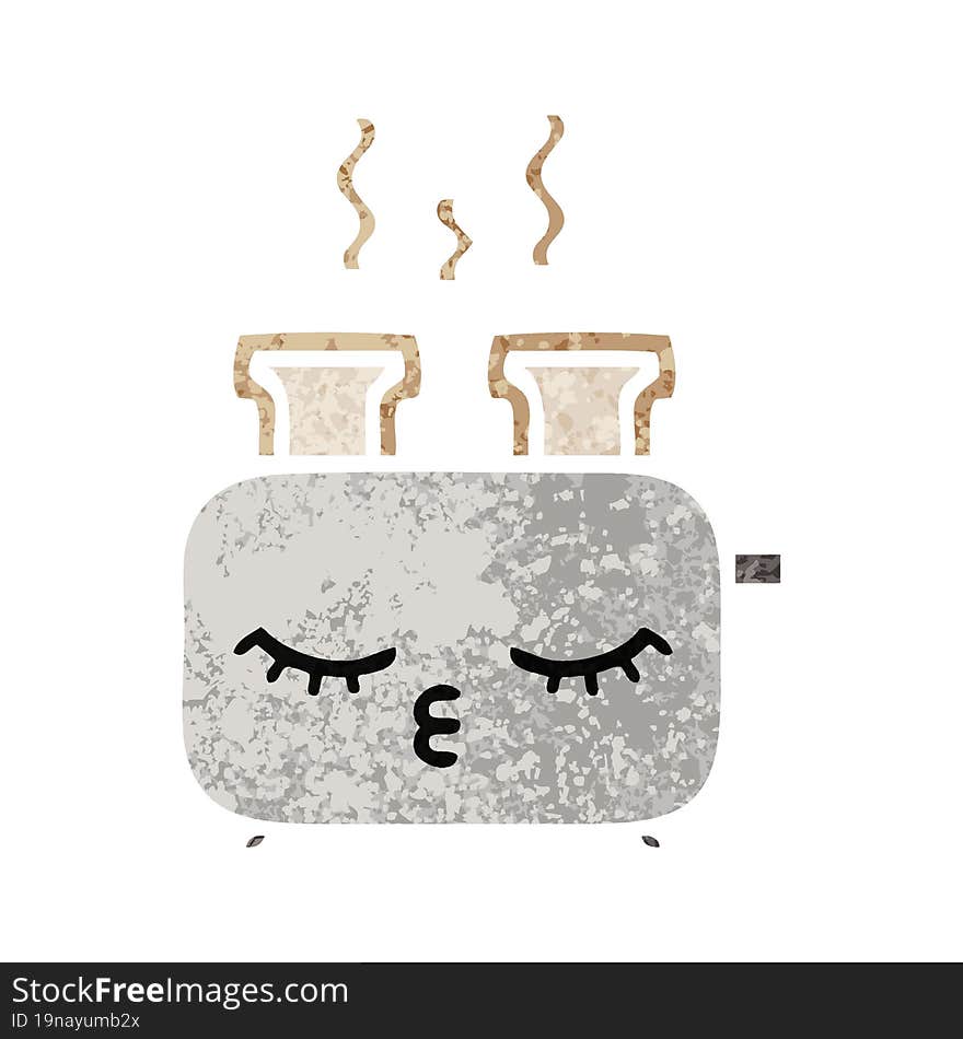 retro illustration style cartoon of a of a toaster