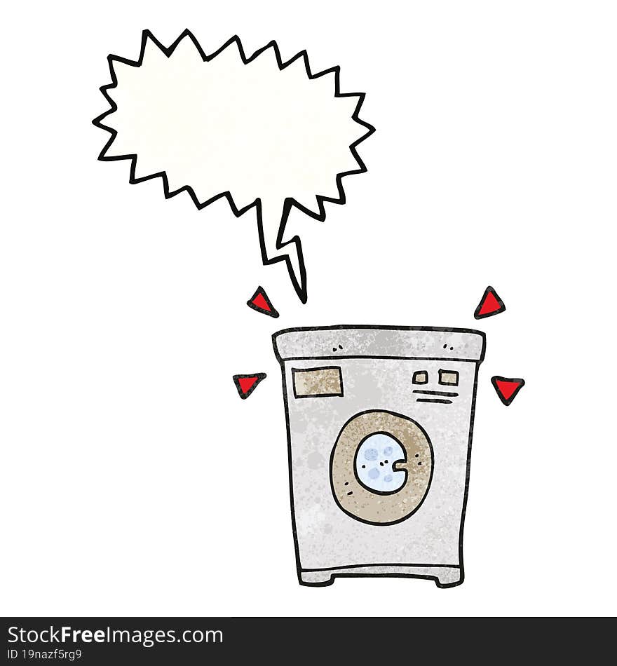 speech bubble textured cartoon washing machine