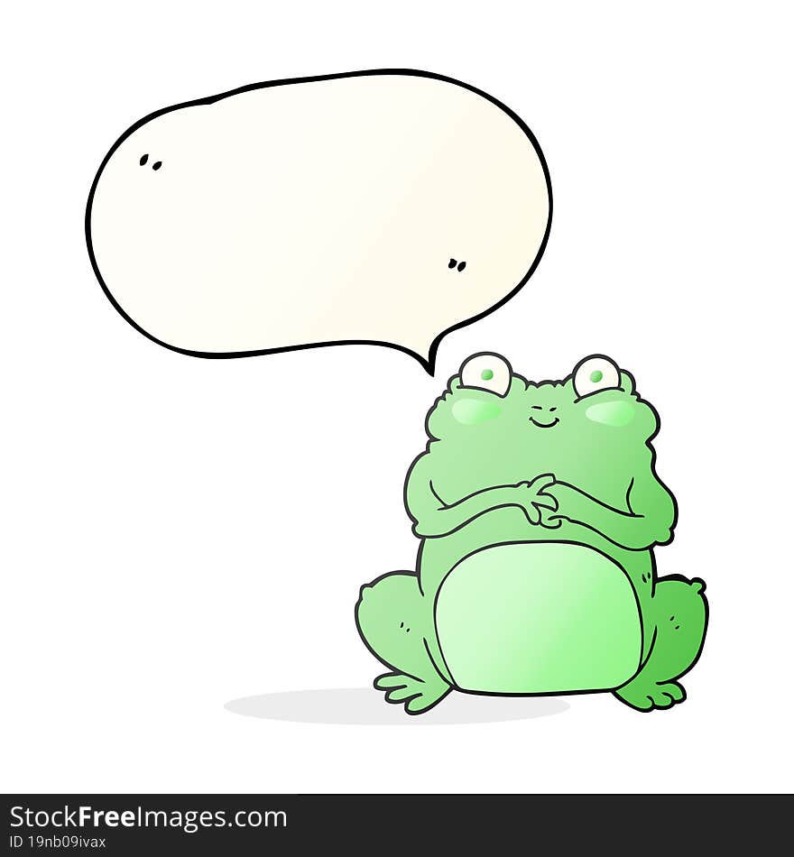 freehand drawn speech bubble cartoon funny frog