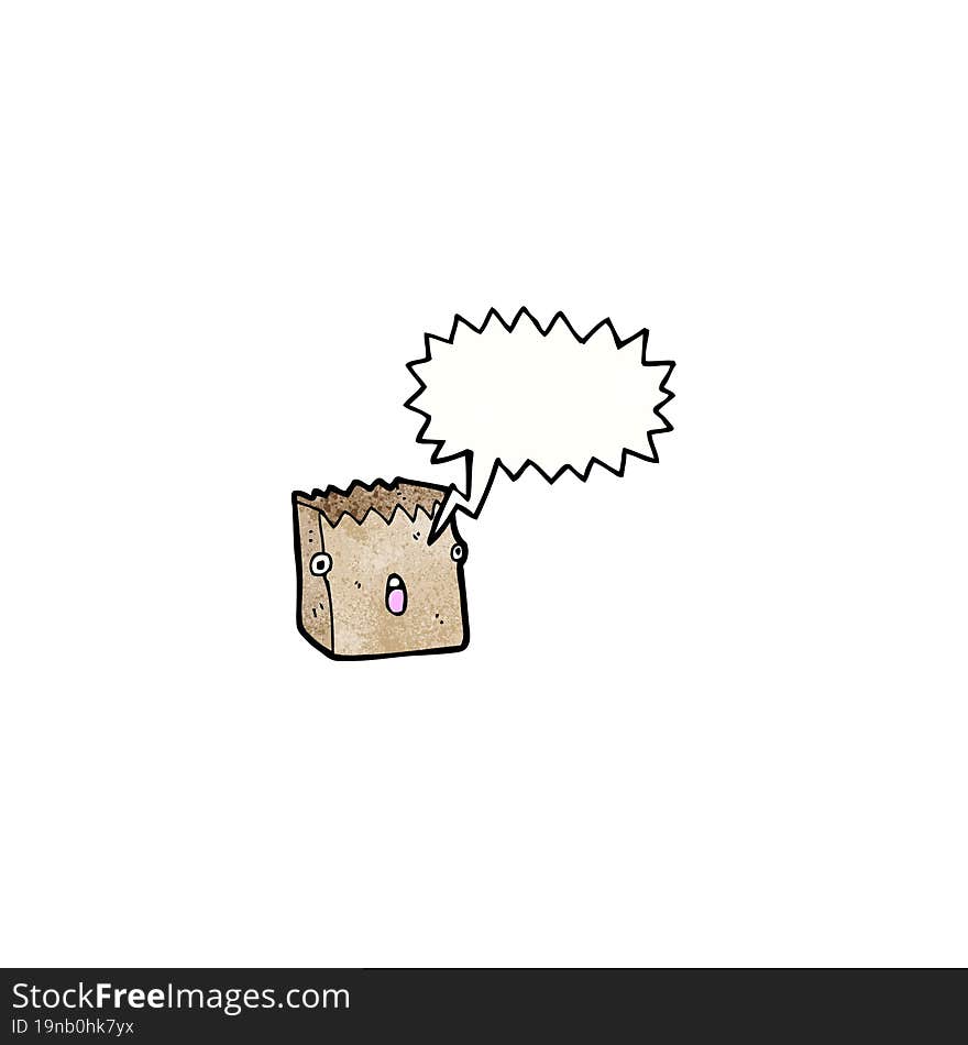 paper bag cartoon character