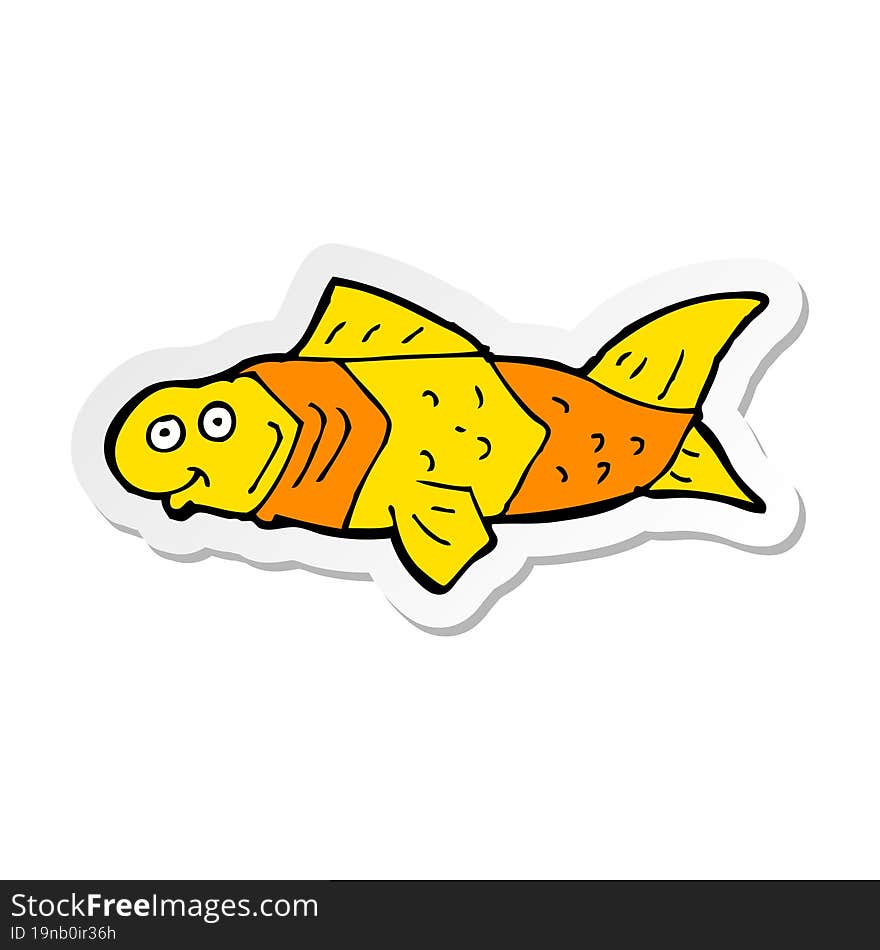 sticker of a cartoon funny fish