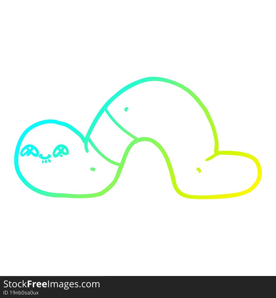 cold gradient line drawing cartoon worm