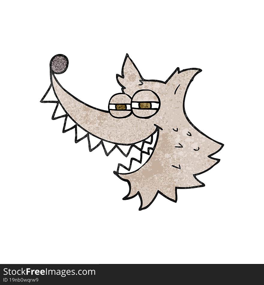 textured cartoon crazy wolf