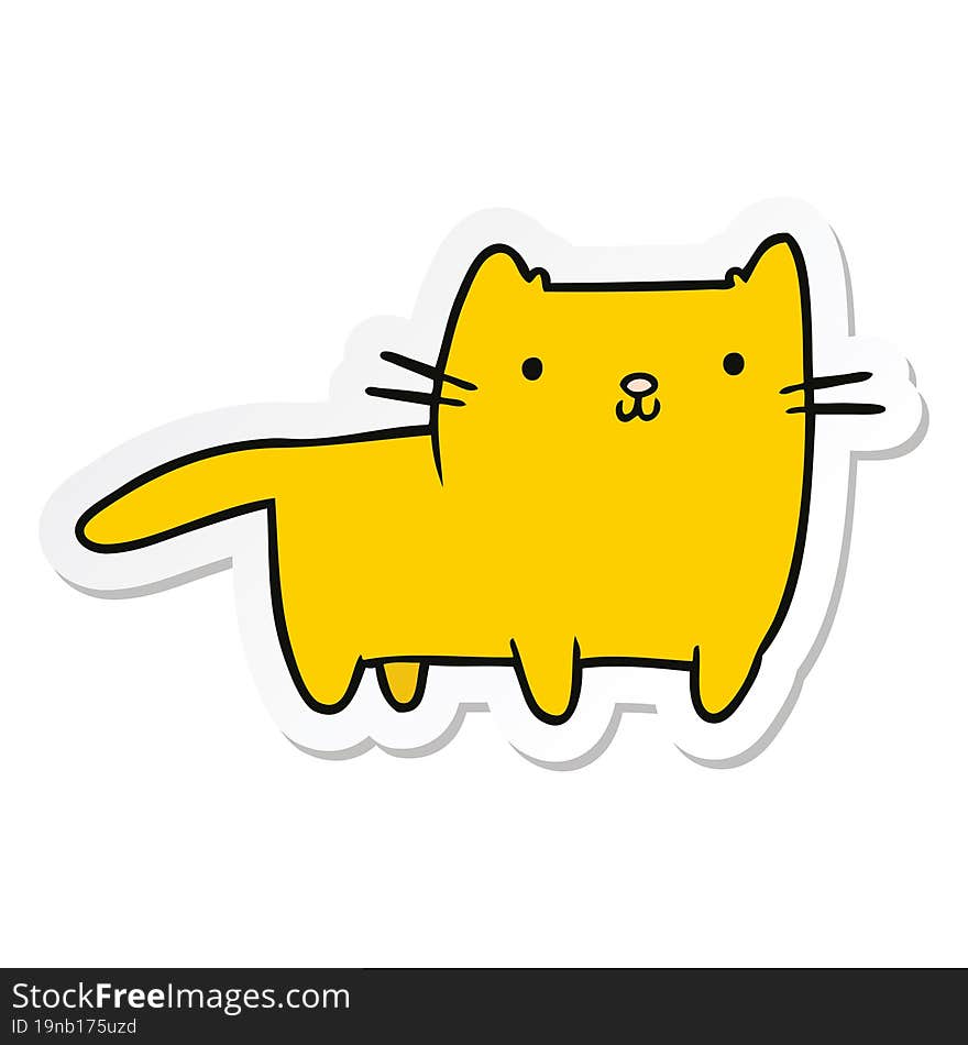 Sticker Of A Cartoon Cat