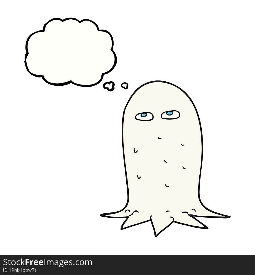 freehand drawn thought bubble cartoon halloween ghost