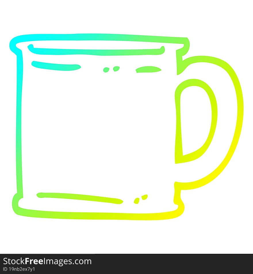 cold gradient line drawing of a cartoon tankard