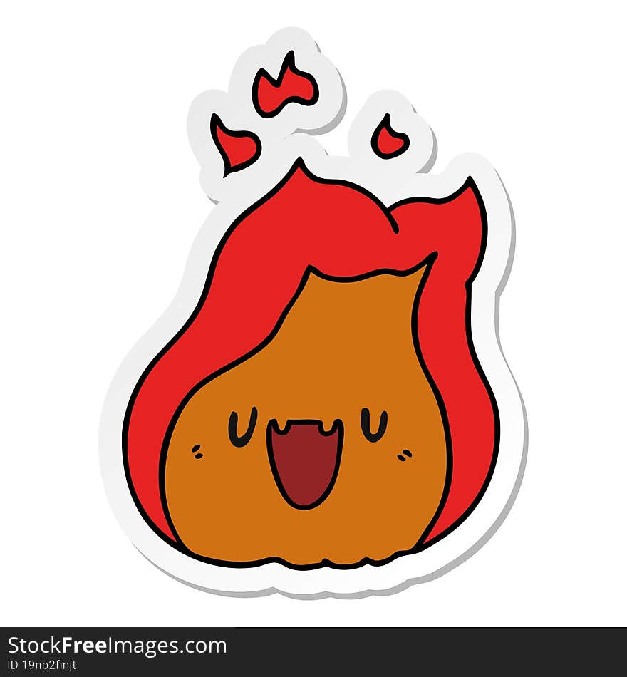 sticker cartoon kawaii cute fire flame