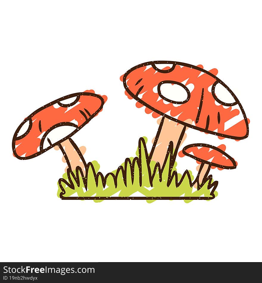 Toadstools Chalk Drawing