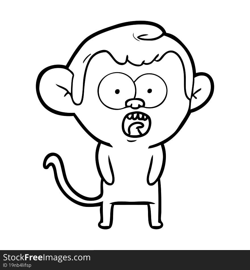 cartoon shocked monkey. cartoon shocked monkey