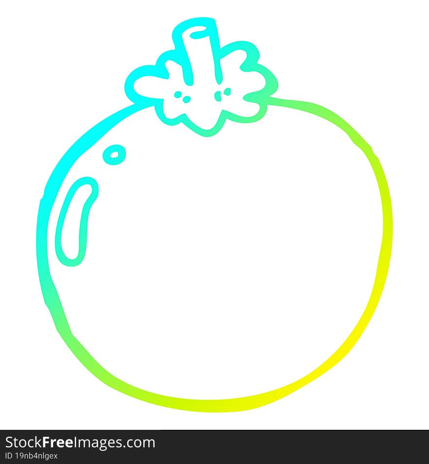 cold gradient line drawing cartoon tomato