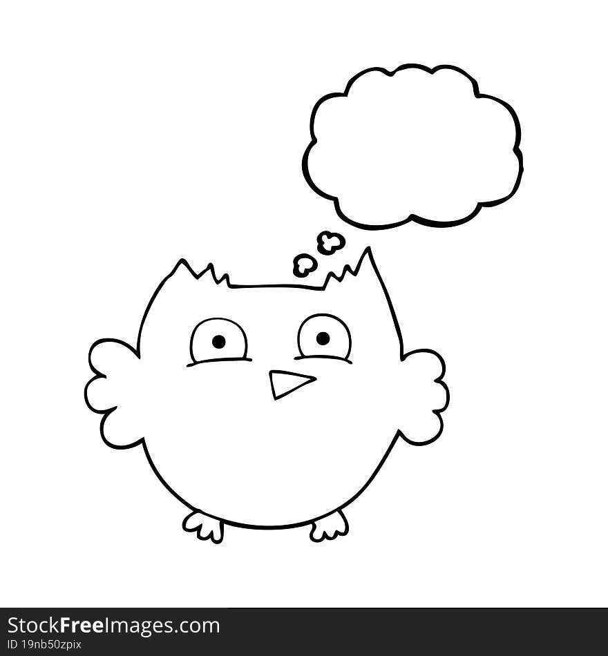 Thought Bubble Cartoon Little Owl