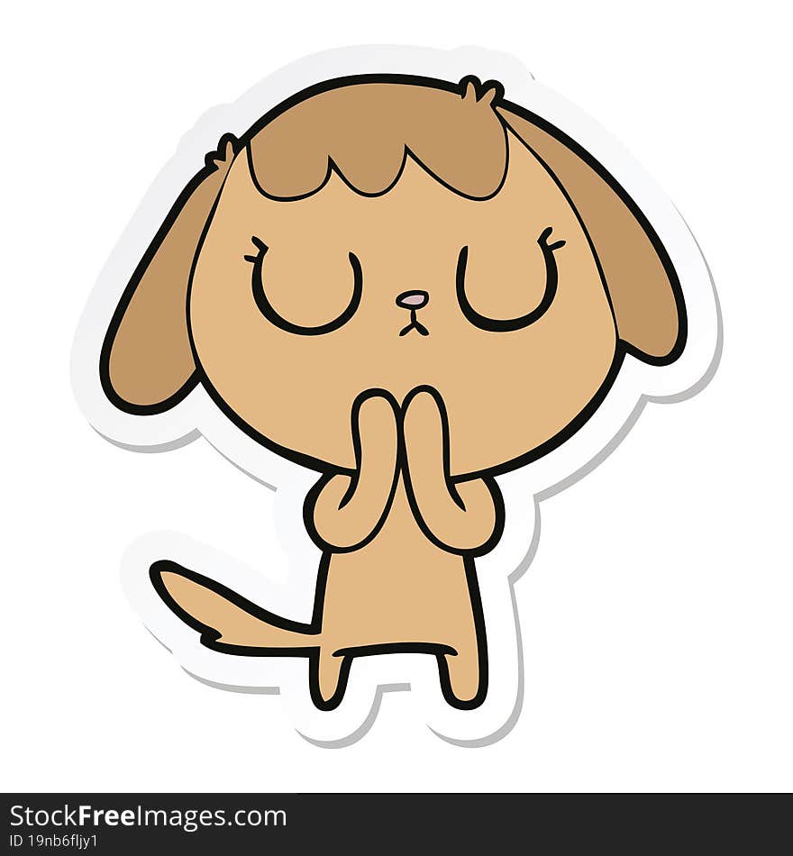 Sticker Of A Cute Cartoon Dog