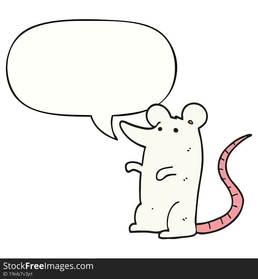 cartoon rat and speech bubble