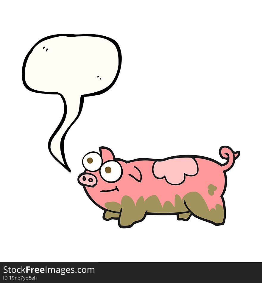 Speech Bubble Cartoon Pig