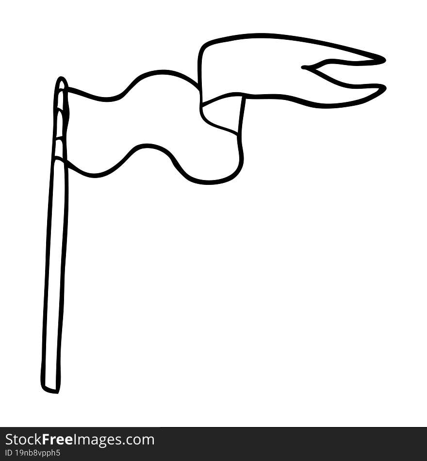 Line Drawing Cartoon Flag