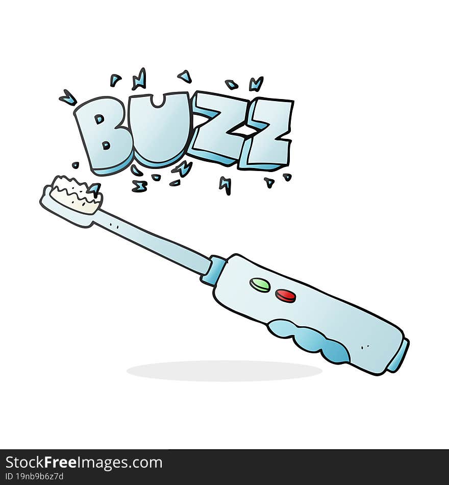 cartoon buzzing electric toothbrush