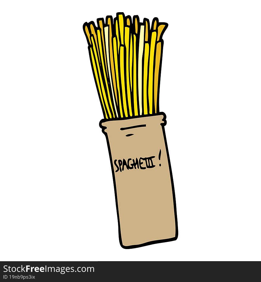 Cartoon Doodle  Jar Of Spaghetti