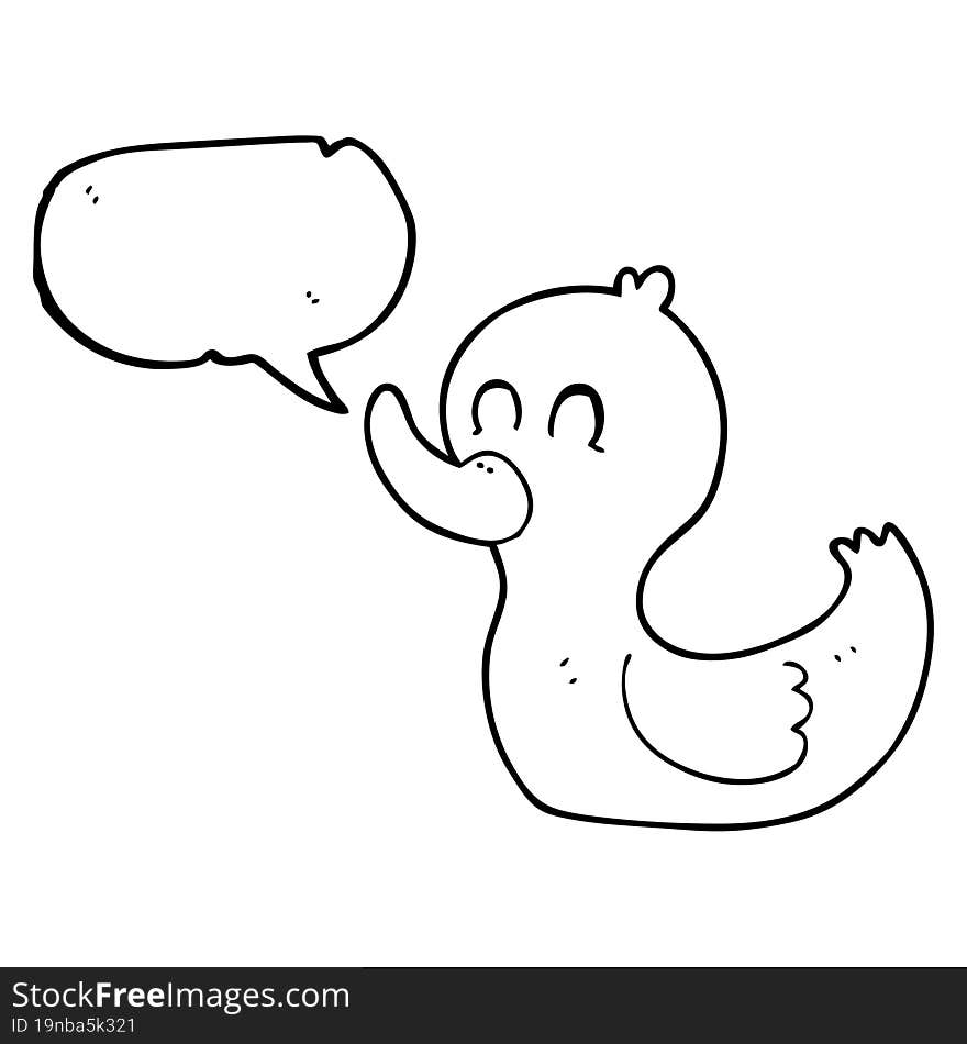 speech bubble cartoon cute duck