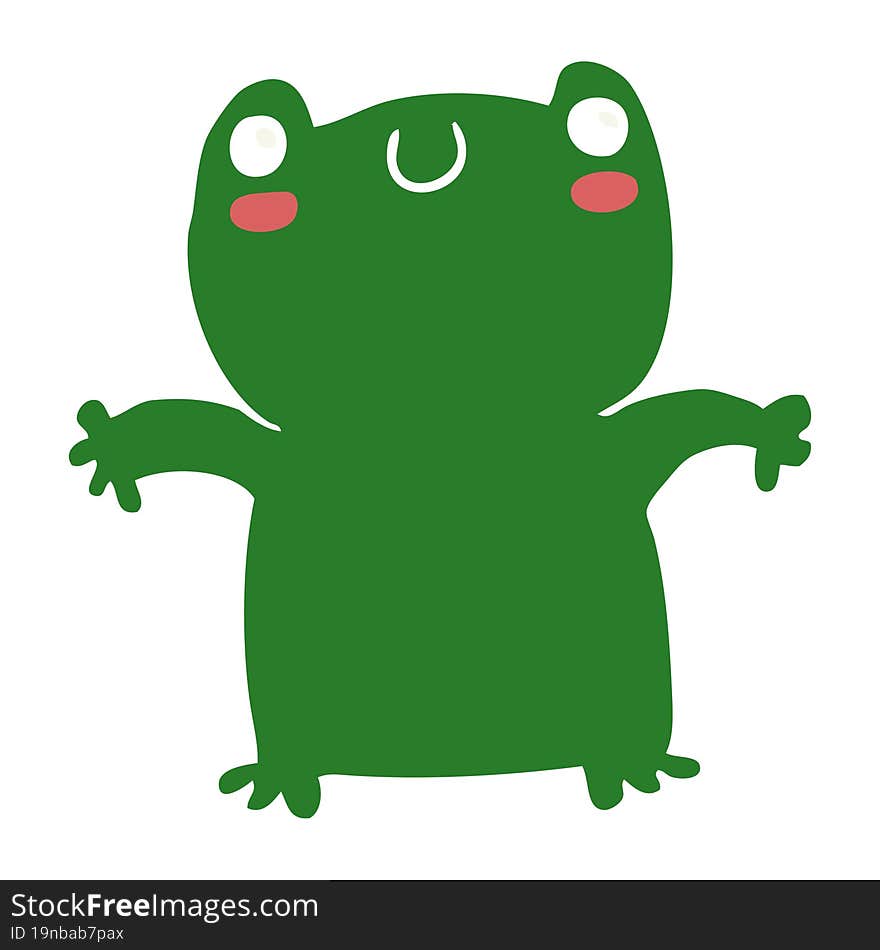 flat color style cartoon frog