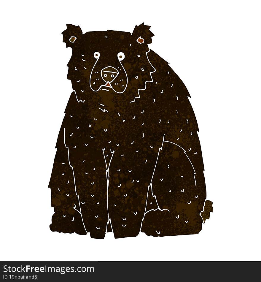 cartoon funny black bear