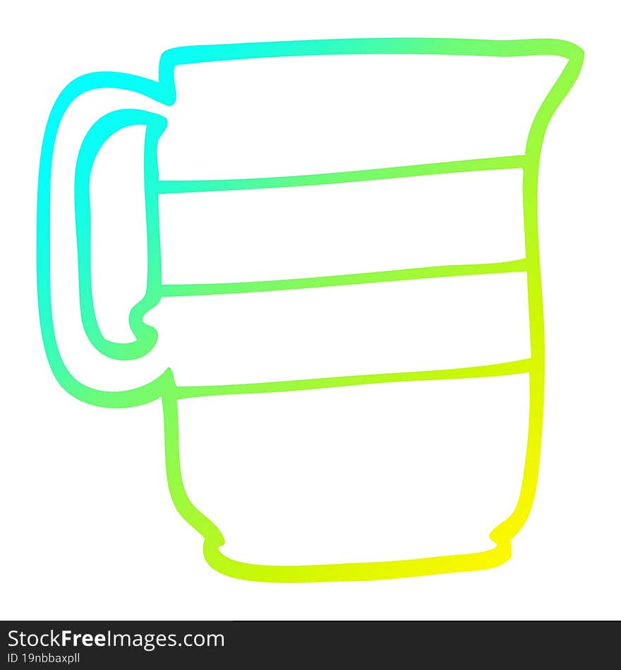 cold gradient line drawing cartoon milk jug