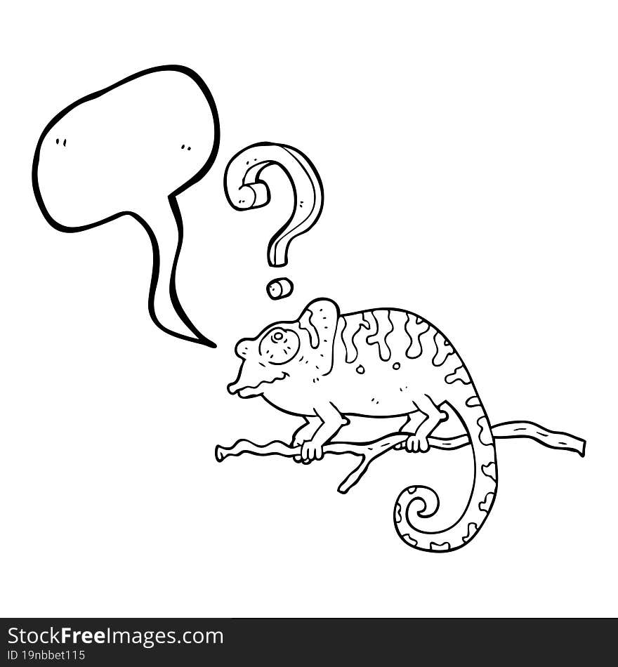 speech bubble cartoon curious chameleon