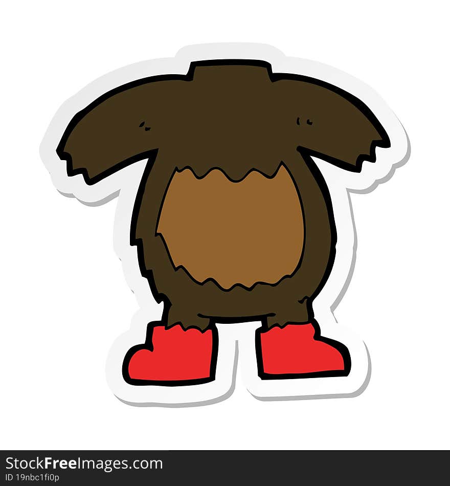 Sticker Of A Cartoon Black Bear Body