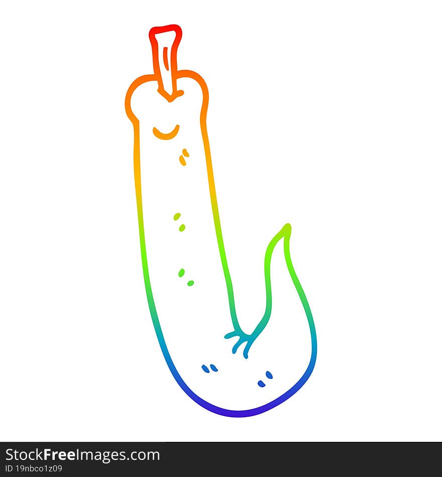 rainbow gradient line drawing cartoon red hot chilli pepper