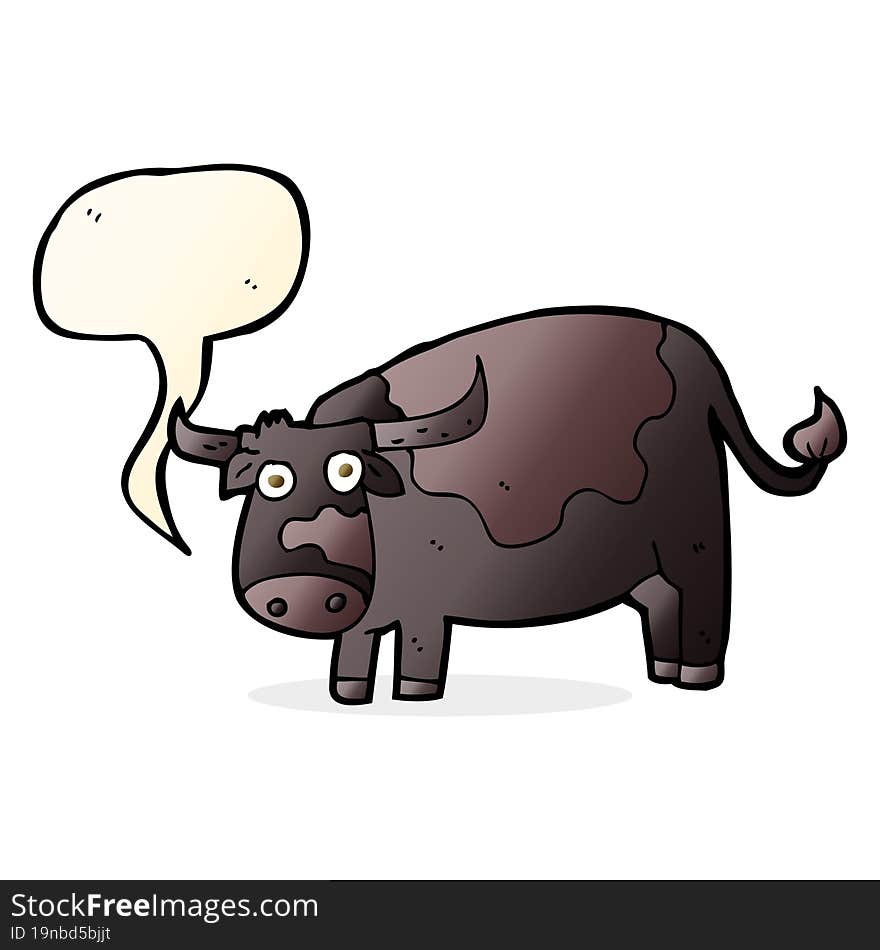 Cartoon Cow With Speech Bubble