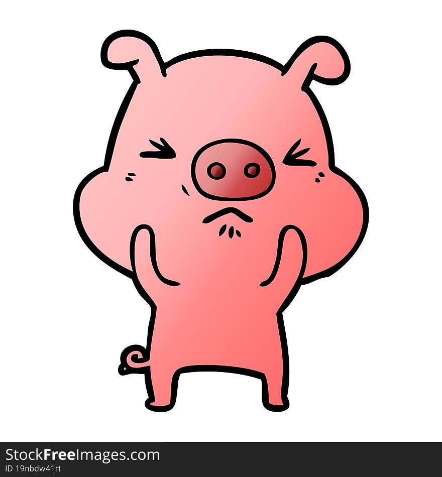 cartoon angry pig. cartoon angry pig