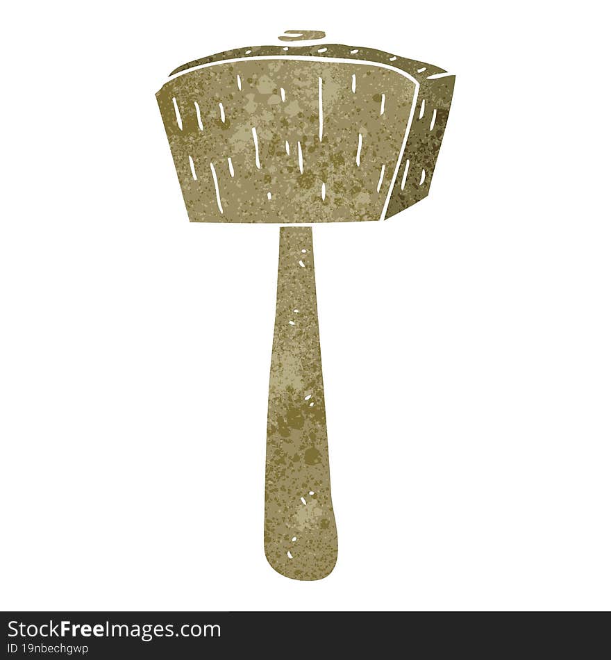 retro cartoon wooden mallet