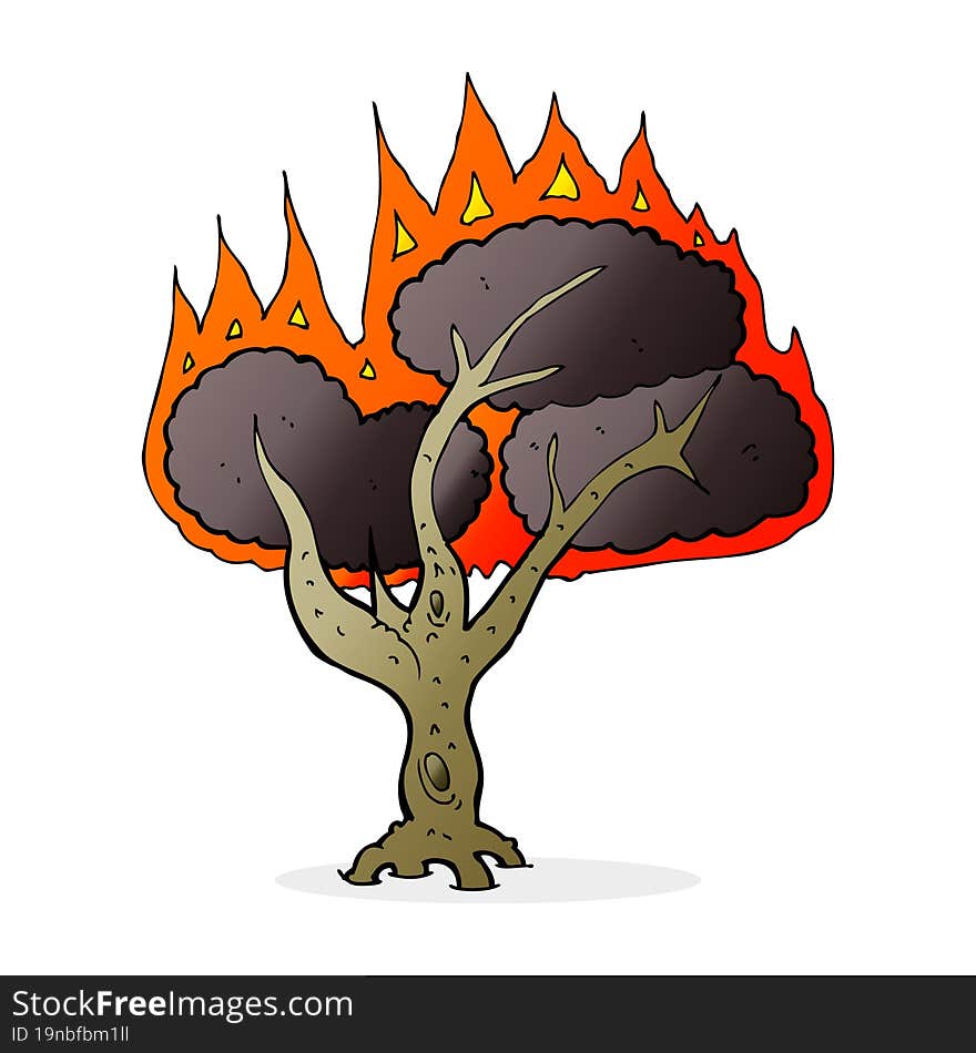 Cartoon Burning Tree