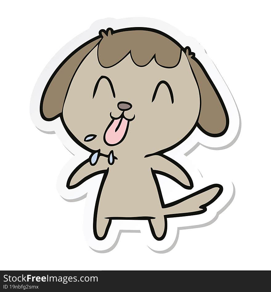 sticker of a cute cartoon dog