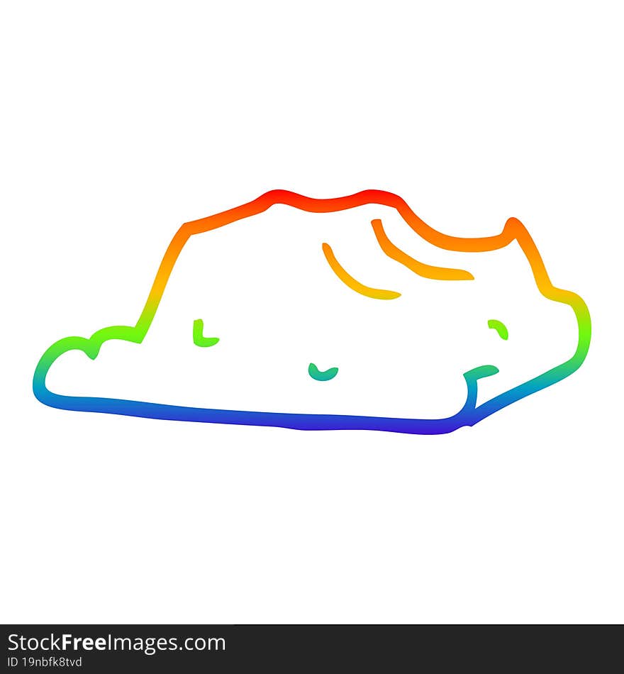 rainbow gradient line drawing of a cartoon butter