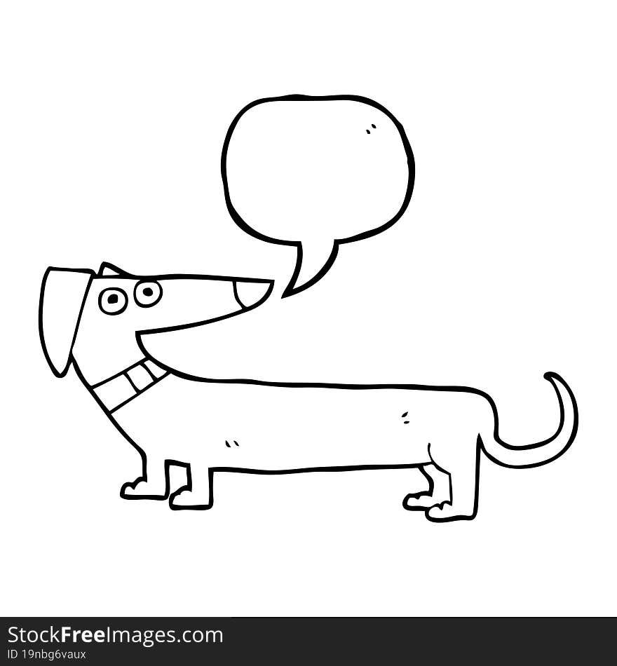 Speech Bubble Cartoon Sausage Dog