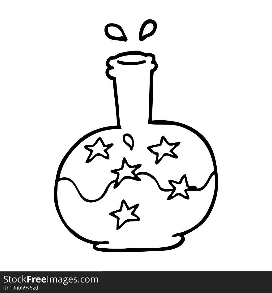 Line Drawing Cartoon Magic Potion