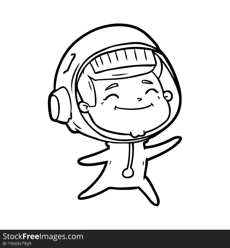 happy cartoon astronaut. happy cartoon astronaut