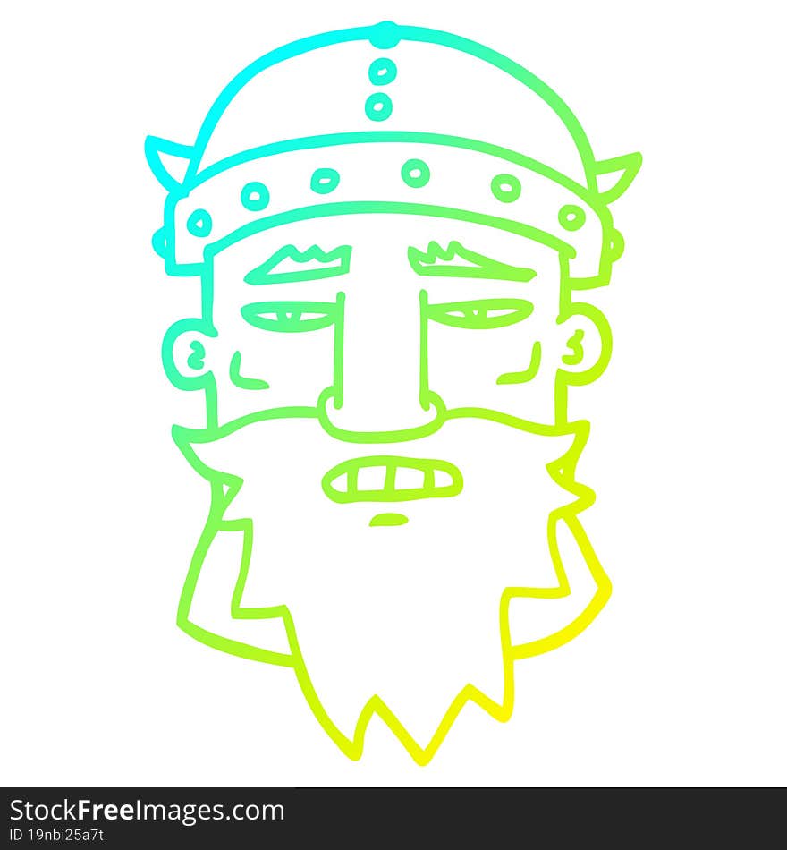 cold gradient line drawing cartoon angry warrior